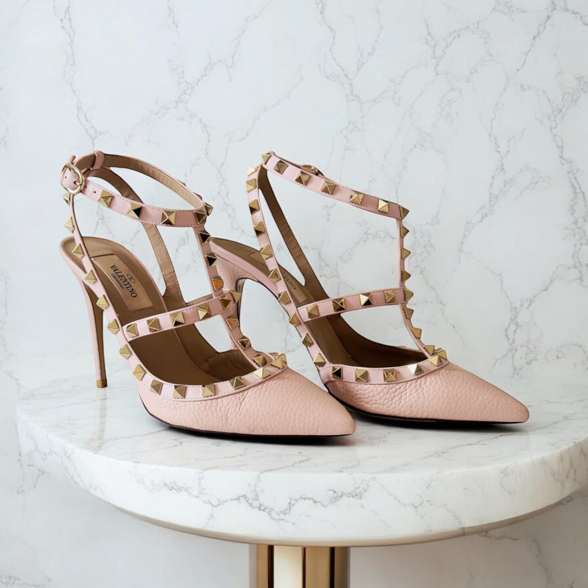 Pink suede valentino rockstud online