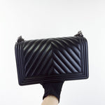 Load image into Gallery viewer, Chanel Leboy New Medium Black Lambskin Ruthenium Hardware
