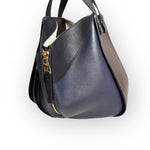 Charger l&#39;image dans la galerie, Loewe Hammock Bag Small, Chocolate and Navy Grained Calfskin, Gold-tone Hardware
