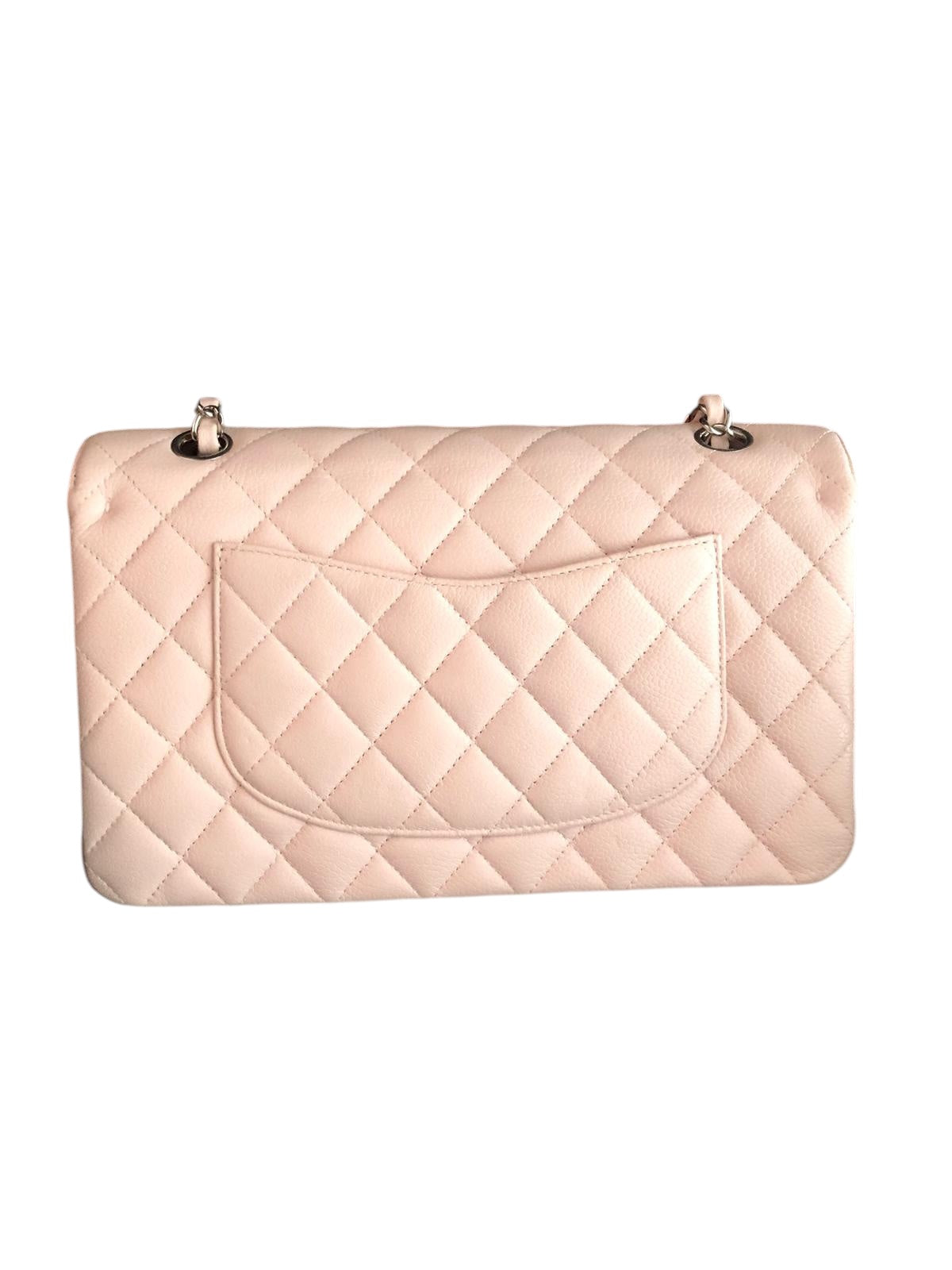 Chanel Timeless Classic Medium Cloud Pink Caviar Silver-tone Hardware M/L