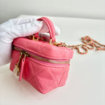 Charger l&#39;image dans la galerie, Chanel Micro Vanity Bag Pink Caviar Gold-Tone Hardware
