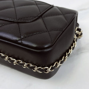 Chanel Precious Pearls Mini Flap Black Lambskin Light Gold-tone Hardware