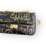 Charger l&#39;image dans la galerie, Chanel Classic 2.55 Reissue Mini Rectangle Single Flap, Metiers D’art Croc-Embossed Graffiti Calfskin, Gold-tone Hardware
