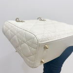 将图片加载到图库查看器，Christian Dior My Lady ABCDior Small White Lambskin Gold-tone Hardware
