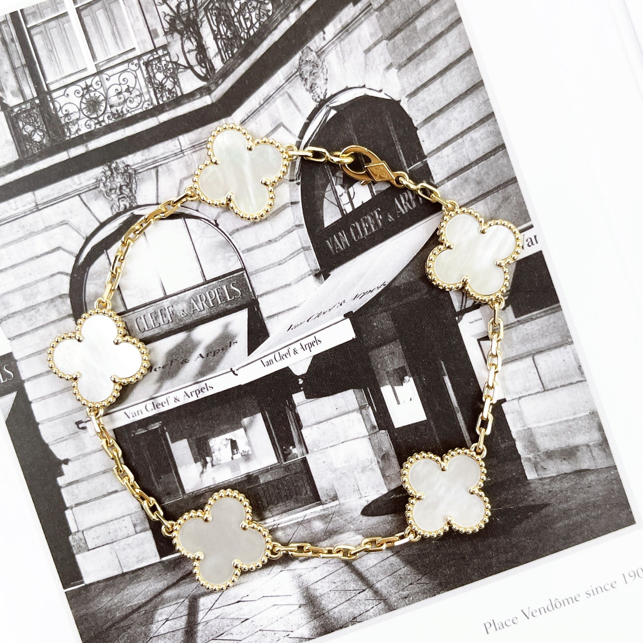 Van Cleef and Arpels Vintage Alhambra 5 Motifs Bracelet