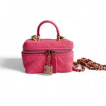 Charger l&#39;image dans la galerie, Chanel Micro Vanity Bag Pink Caviar Gold-Tone Hardware
