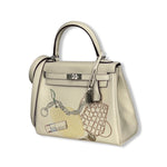 将图片加载到图库查看器，Hermes Kelly 25 Special Edition In and Out Retourne in Nata Swift Leather and Palladium Hardware
