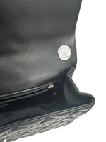 将图片加载到图库查看器，Chanel Easy Carry Flap Bag Black Lambskin Silver-tone Hardware
