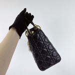 Load image into Gallery viewer, Christian Dior Lady Dior Medium, Black Lambskin Gold-tone Hardware
