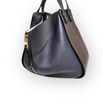 Charger l&#39;image dans la galerie, Loewe Hammock Bag Small, Chocolate and Navy Grained Calfskin, Gold-tone Hardware
