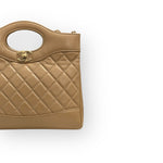 将图片加载到图库查看器，Chanel 31 Mini Shopping Tote Quilted Lambskin Milk Tea/Beige, Gold-Tone Hardware
