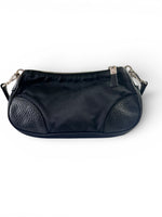 Load image into Gallery viewer, Prada Tessuto Leather and Nylon Baguette - Black, Silver-tone Hardware

