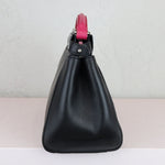 Load image into Gallery viewer, FENDI Peekaboo Iconic Satchel Mini Nappa Colorblock Black SHW
