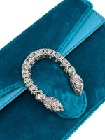 Load image into Gallery viewer, Gucci Dionysus Super Mini Peacock Velvet Crystal Embellished and Silver-tone Hardware
