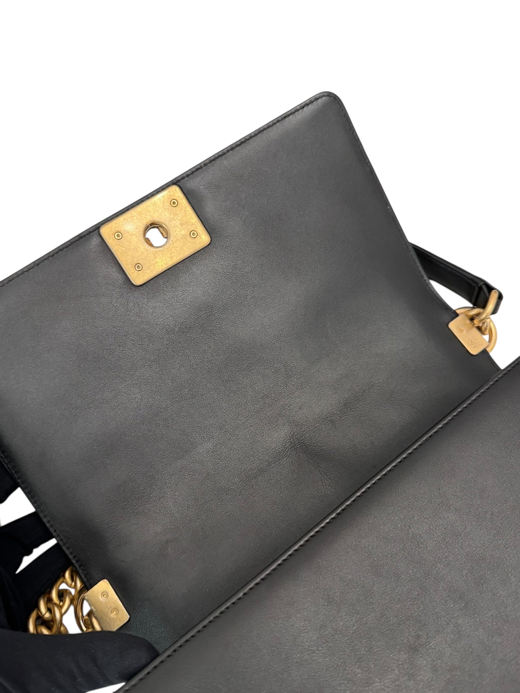 Chanel Leboy Old Medium Black Calfskin Gold-tone Hardware