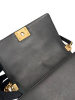 将图片加载到图库查看器，Chanel Leboy Old Medium Black Calfskin Gold-tone Hardware
