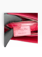 Charger l'image dans la galerie, Christian Dior Lady Dior Medium Red Patent Leather Silver-tone Hardware

