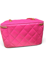 Load image into Gallery viewer, Chanel Coco Hearts Vanity Case, Quilted Barbie Pink Lambskin Gold-tone Hardware
