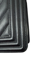 Load image into Gallery viewer, Chanel Leboy Old Medium Black Caviar / Grained Calfskin Leather, Chevron, Ruthenium Hardware
