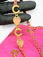 Load image into Gallery viewer, Chanel Coco Hearts Vanity Case, Quilted Barbie Pink Lambskin Gold-tone Hardware
