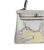 将图片加载到图库查看器，Hermes Kelly 25 Special Edition In and Out Retourne in Nata Swift Leather and Palladium Hardware
