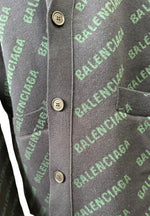 Charger l&#39;image dans la galerie, Balenciaga Allover Logo V-Neck Cardigan - Oversized Fit
