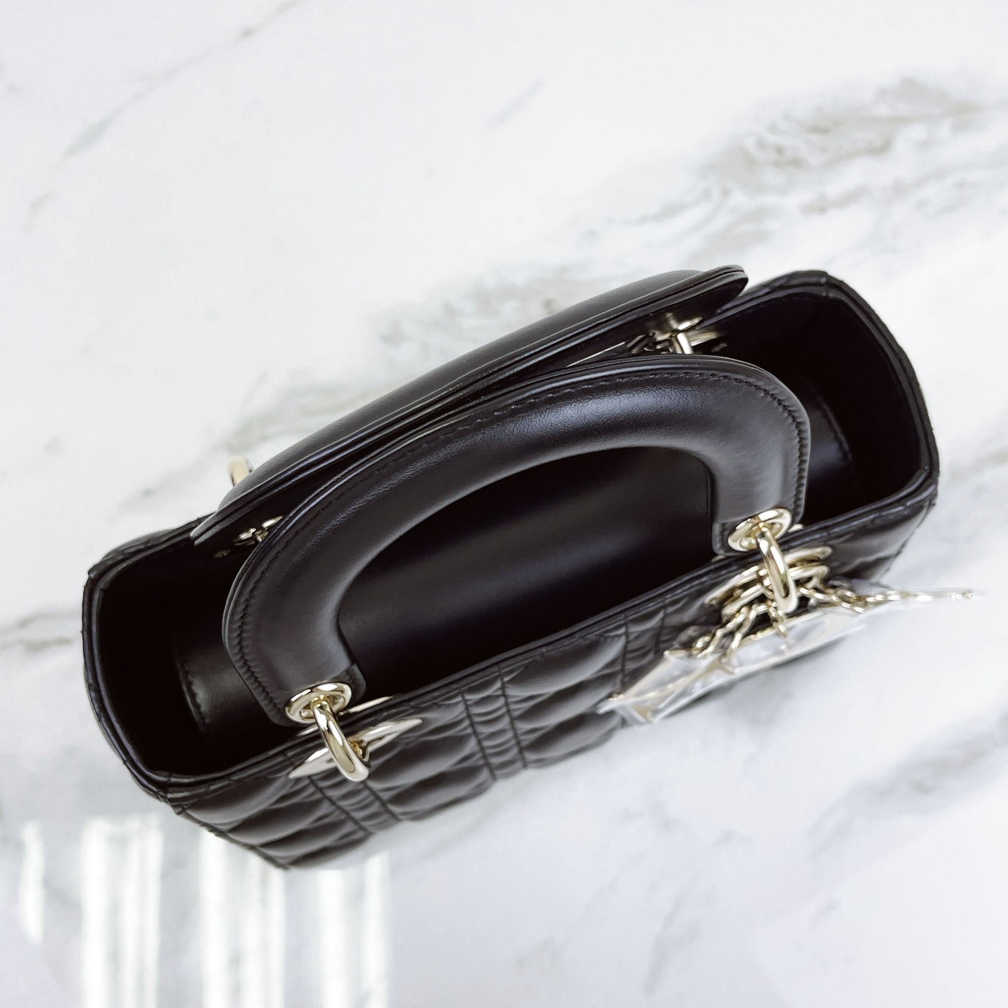 Christian Dior My Lady ABCDior Small Black Lambskin Gold-tone Hardware