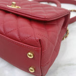 Load image into Gallery viewer, Chanel Coco Handle Small Red Caviar Gold-tone Hardware
