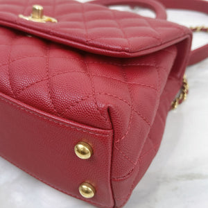 Chanel Coco Handle Small Red Caviar Gold-tone Hardware