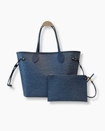 Load image into Gallery viewer, Louis Vuitton LV Neverful MM, Monogram Denim/Epi Leather, Gold-tone Hardware
