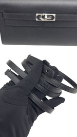 将图片加载到图库查看器，Hermes Kelly To Go Black Epsom Leather Palladium Hardware
