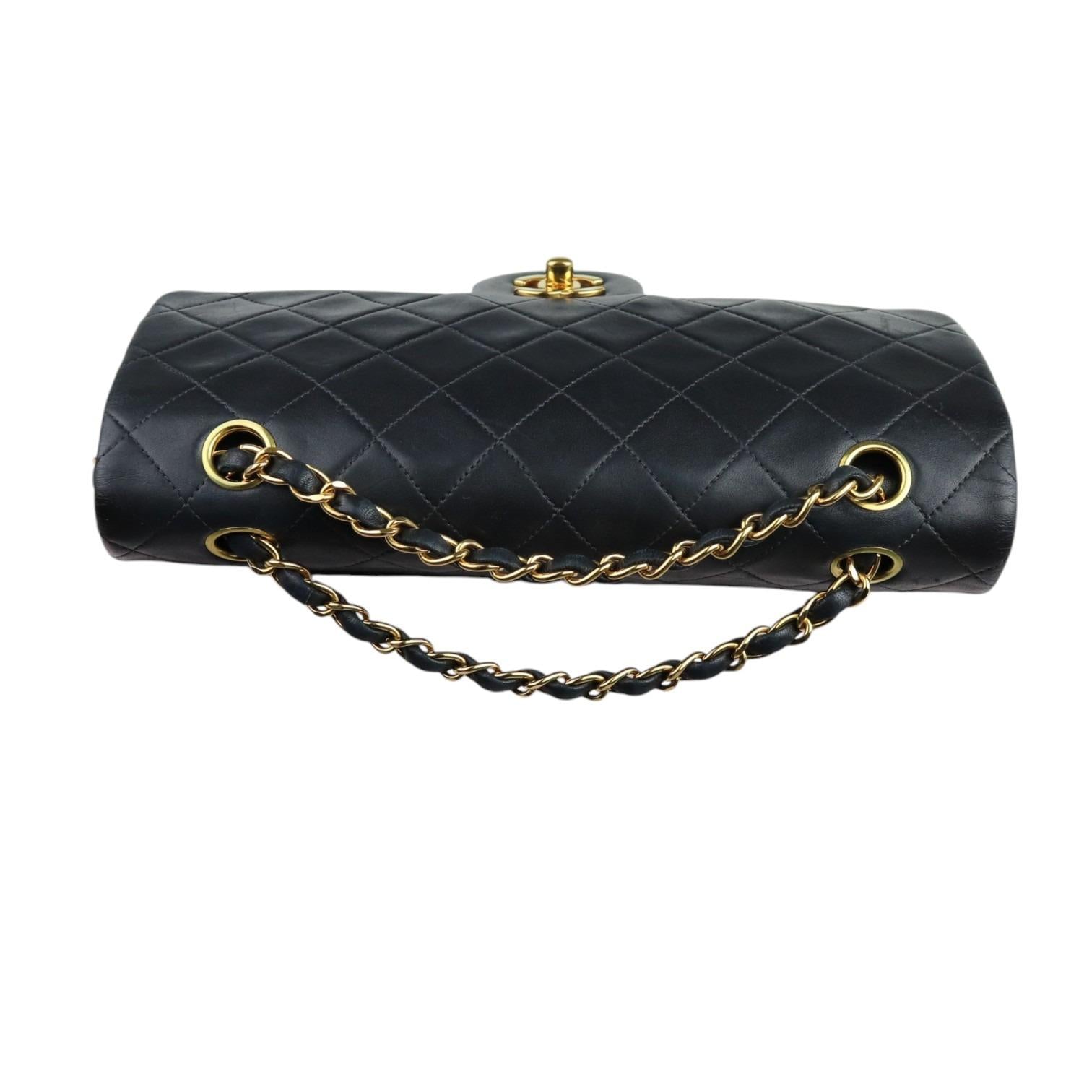 Chanel Timeless Classic Medium - Vintage. Black Diamond Quilted Lambskin, 24kt Gold-plated Hardware