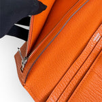 Charger l&#39;image dans la galerie, Hermes H Bearn Wallet Orange Chevre Mysore Palladium Hardware
