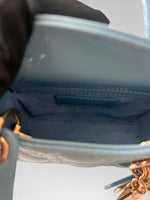 将图片加载到图库查看器，Christian Dior Lady Dior Micro Baby Blue, Gold-tone Hardware
