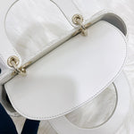 将图片加载到图库查看器，Christian Dior My Lady ABCDior Small White Lambskin Gold-tone Hardware
