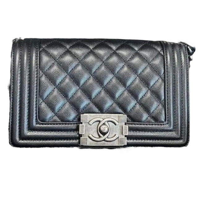 Chanel Leboy Small Quilted Black Caviar / Grained Calfskin, Ruthenium Hardware