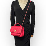 Load image into Gallery viewer, Chanel Business Affinity Small, Strawberry Red Grained Calfskin - Caviar, Gold-tone Hardware
