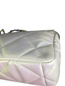 Chanel 19 Medium Iridescent White Lambskin Mixed Hardware