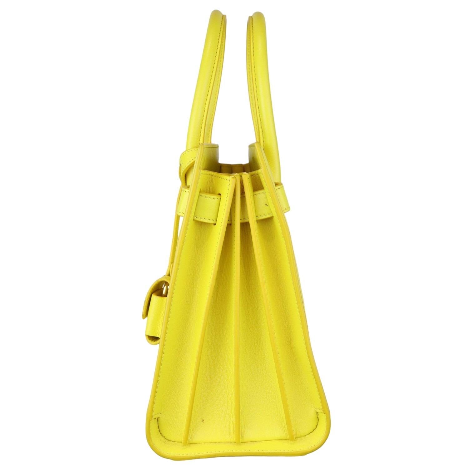 Saint Laurent Sac De Jour Baby Calfskin Leather Yellow GHW