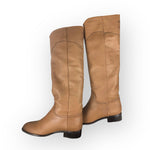 Load image into Gallery viewer, Chanel CC Riding Boots Light Brown Calfskin Womens 41.5EU/10-10.5US
