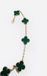 Load image into Gallery viewer, Van Cleef and Arpels Vintage Alhambra 5 Motifs Bracelet, Malachite, 18kt Yellow Gold- VCA
