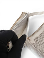将图片加载到图库查看器，Chanel Half Moon Mesh Bag Ivory Lambskin Gold-tone Hardware
