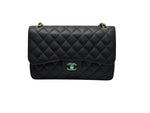 将图片加载到图库查看器，Chanel Timeless Classic Jumbo Black Caviar Gold-tone Hardware
