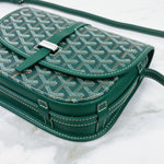 将图片加载到图库查看器，Goyard Belvedere PM Green Goyardine Canvass Palladium Hardware
