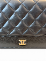Load image into Gallery viewer, Chanel Gabrielle Quilted Wallet on Chain, Black Calfskin, Mixed-tone Hardware
