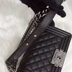 Load image into Gallery viewer, Chanel Leboy Small Black Calfskin Ruthenium Hardware
