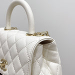 Load image into Gallery viewer, Chanel Coco Handle Mini White Caviar Gold-tone Hardware
