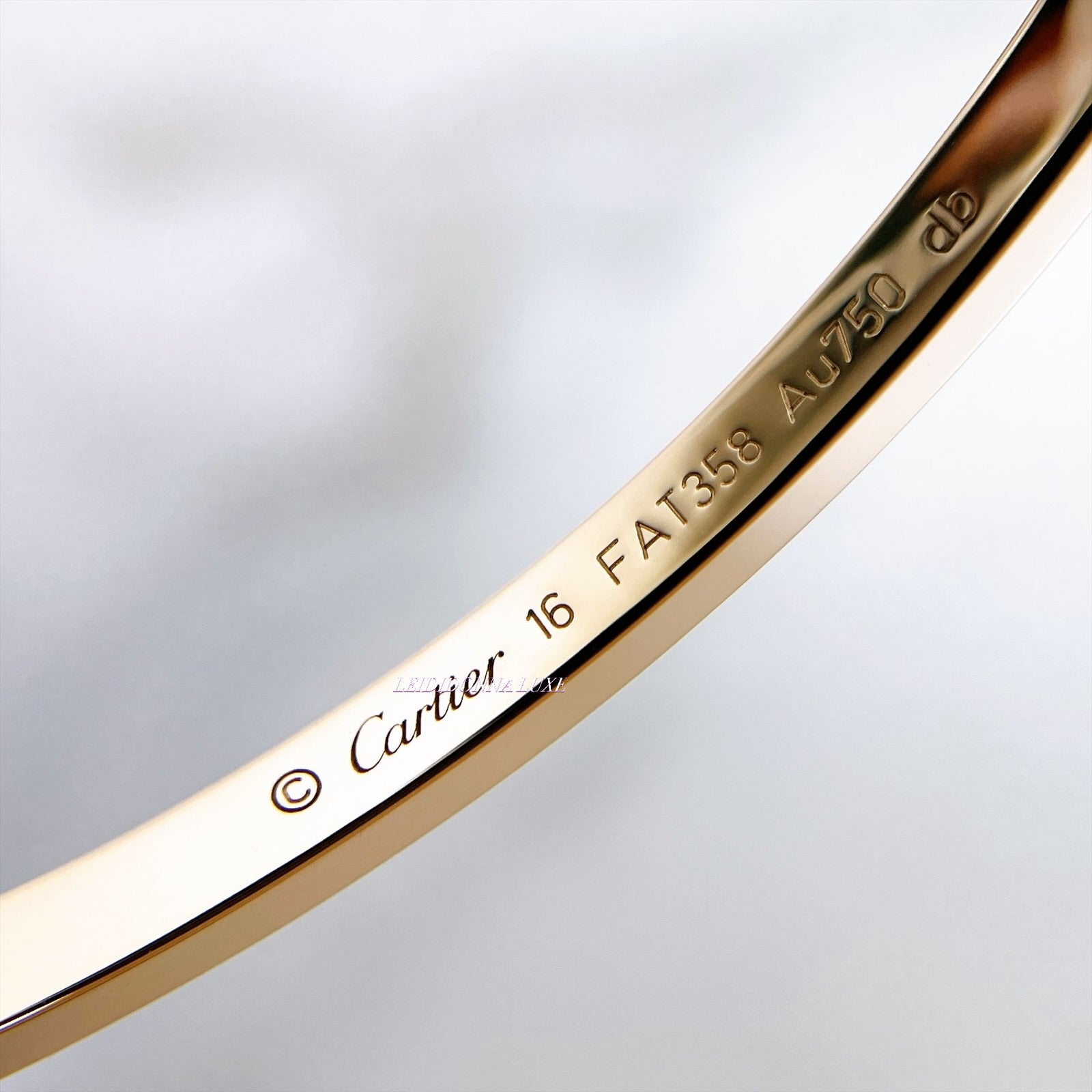 Cartier Love Bracelet, Small Model Rose Gold Size 16