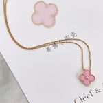 Charger l'image dans la galerie, Van Cleef and Arpels VCA Holiday Pendant, Vintage Alhambra Diamond, Pink Sevres, 18kt Gold
