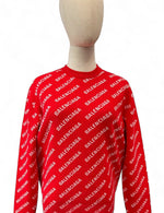 将图片加载到图库查看器，Balenciaga Allover Logo Sweater
